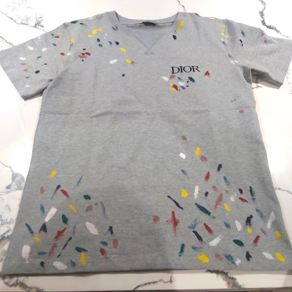 SOLD Dior Paint Splatter T Shirt Size M - Picture 1 of 4